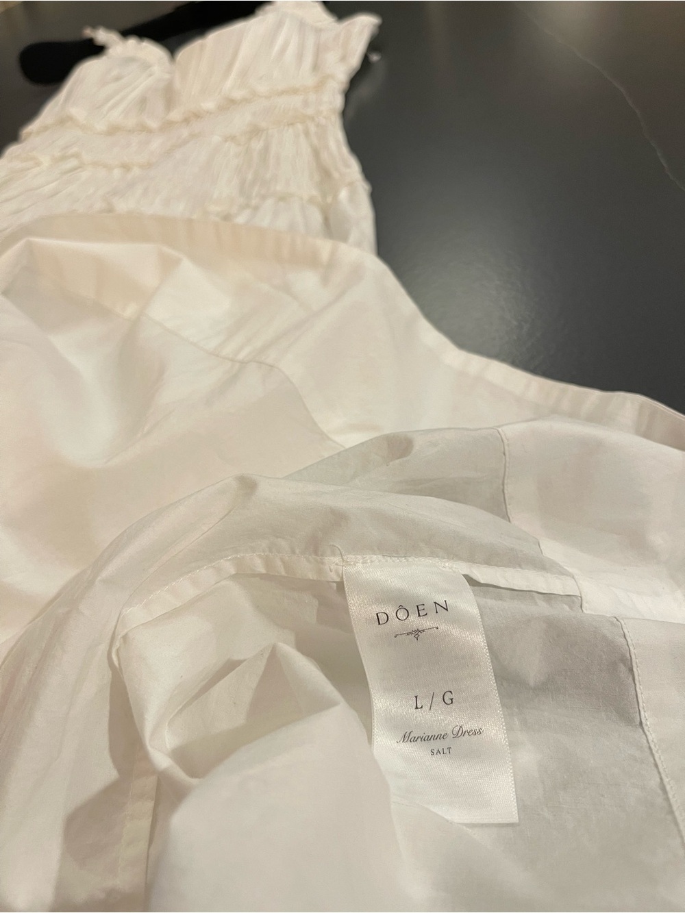 NEW DÔEN Marianne Organic Cotton Poplin Midi Dress In Salt Size L - Picture 9 of 13
